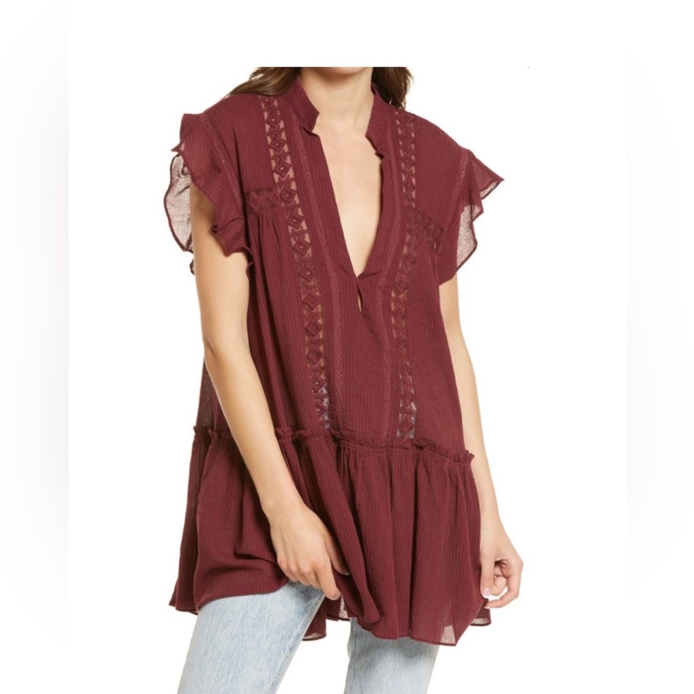 Free People Boho  short sleeve tunic top